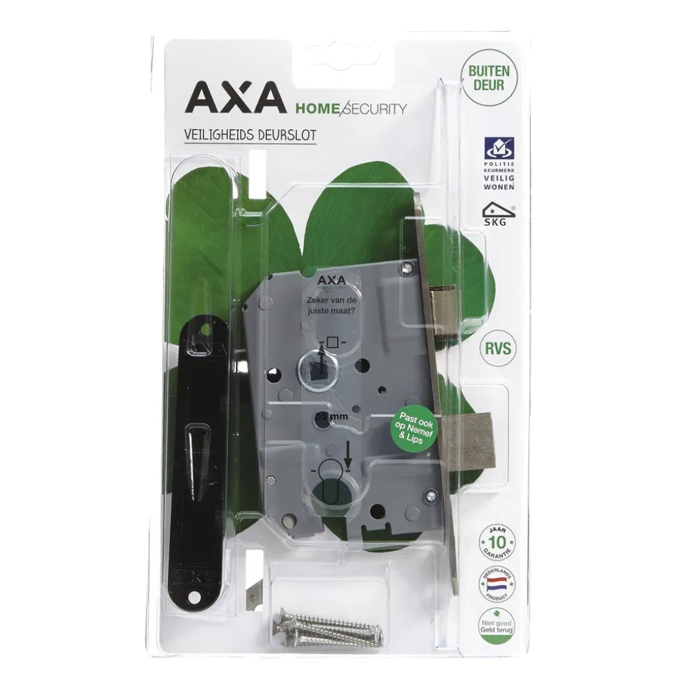 AXA Veiligheidsinsteek Dag-Nachtslot PC55 Ronde Hoek RVS 174x20x16mm SKG1