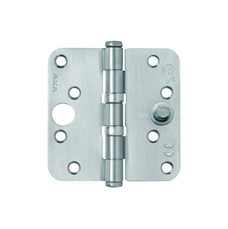 AXA Veiligheidsscharnier Kogellager Ronde Hoek RVS 89x89mm SKG3