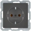 Berker Contactdoos Q1 Inbouw 1-Voudig Antraciet Randaarde