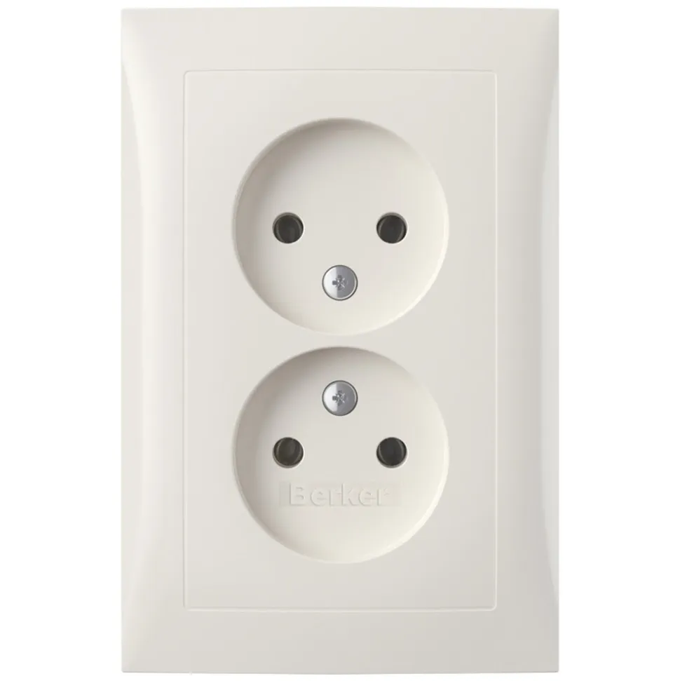 Berker Contactdoos S1 Inbouw 2-Voudig Polarwit