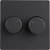 Berker Q1 Centraalplaat Duo-Dimmer Met Knop Antraciet