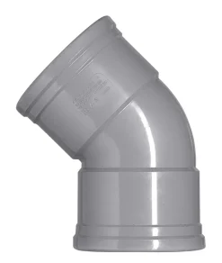 Bocht PVC 2x manchetmof Ø 110 mm 45° KOMO-keur