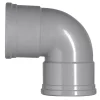 Bocht PVC 2x manchetmof Ø 125 mm 87° KOMO-keur