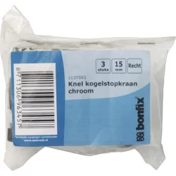 BONFIX Knel kogelstopkraan 15x15 mm recht 3 stuks
