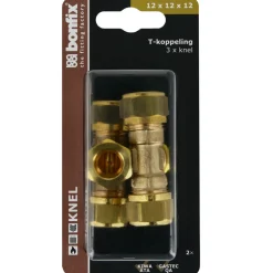 BONFIX Knel T-stuk 12x12x12 mm 2 stuks