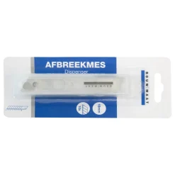 Bouwmaat Afbreekmes 18 mm in dispenser, 10 stuks