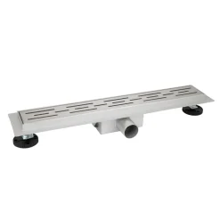 Bouwmaat Douchegoot RVS Geborsteld met Vloerflens 7x7x50cm