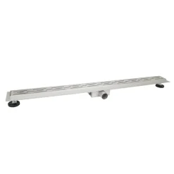 Bouwmaat Douchegoot RVS Geborsteld met Vloerflens 7x7x100cm