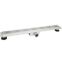 Bouwmaat Douchegoot RVS Geborsteld met Vloerflens 7x7x90cm