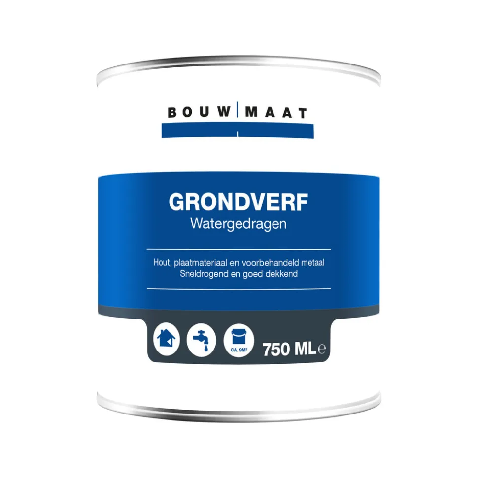 Bouwmaat Grondverf Acryl Zwart 750ml
