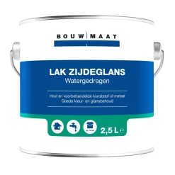 Bouwmaat Zijdeglans Lak Acryl RAL9010 2,5L