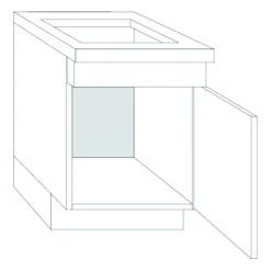 Bribus ECO Gootsteenkast Rechts 60cm 1 Deur Met Schijnlade FSC Mix 70%