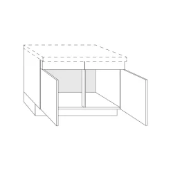 Bribus ECO Gootsteenkast Wit 100(50-50)cm 2-Deurs FSC Mix 70%