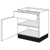 Bribus ECO Onderkast Links Wit 60cm FSC Mix 70%