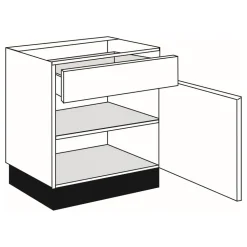 Bribus ECO Onderkast Rechts Wit 50cm FSC Mix 70%