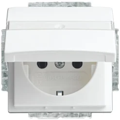 Busch-Jaeger Contactdoos Balance Inbouw 1-Voudig PolarWit Randaarde Met Klep