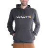 Carhartt Hoodie Signature Logo Antraciet Maat M