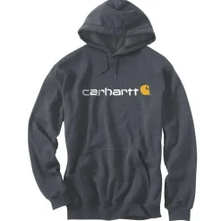 Carhartt Hoodie Signature Logo Antraciet Maat M