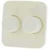 Centraalplaat Inbouw Knop Duo Dimmer t.b.v Busch-Jaeger Reflex Polarwit