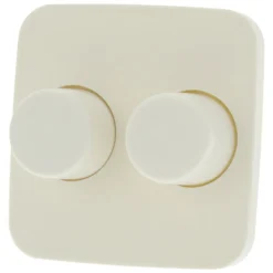 Centraalplaat Inbouw Knop Duo Dimmer t.b.v Busch-Jaeger Reflex Polarwit
