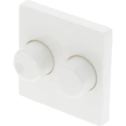 Centraalplaat Inbouw Knop Duo Dimmer t.b.v Peha Standaard Polarwit