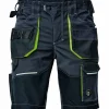 CERVA Korte Werkbroek Sheldon Antraciet/Geel Maat 54