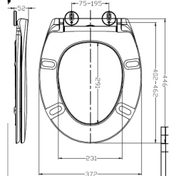 Chase Toiletzitting Softclose en Quick Release Mat Zwart