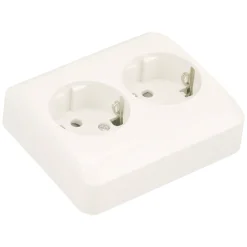 Contactdoos Inbouw 2-Voudig Polarwit Randaarde