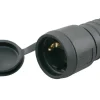 Contrastekker Zwart 55x82x55mm 10/16A Randaarde
