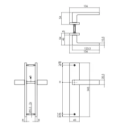 Deurkruk Hera Op Geveerd Langschild 245x45mm Blind Mat Zwart
