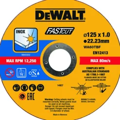 DeWALT Doorslijpschijven 125x1mm Metaal In Emmer DT20540-QZ 100st