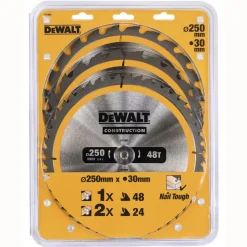 DeWALT Zaagbladen CZB 3 Pack 250x30mm 2x DT1956-QZ +1x DT1957-QZ