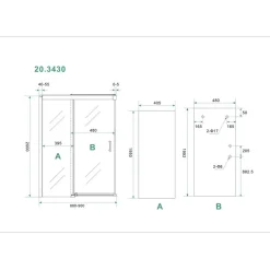 Douchedeur softclose met antikalkbehandeling 90x200 cm alu/helder glas