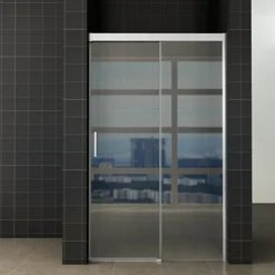 Douchedeur softclose met antikalkbehandeling 90x200 cm alu/helder glas