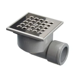 Doucheput RVS met Zijuitloop 105x105mm