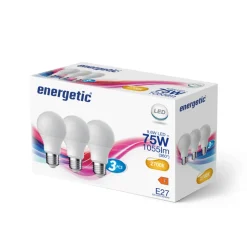 Energetic Led Lamp Bulb E27 SMD A60 9W 1055LM 2700K Frosted - 3-Pack