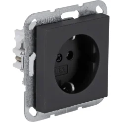 Gira Contactdoos E2 Inbouw 1-Voudig Randaarde Zwart