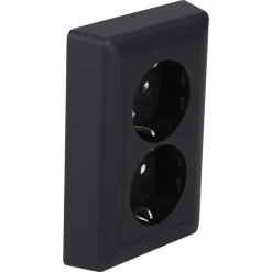 Gira Contactdoos E2 Inbouw 2-Voudig Zwart Randaarde