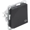 Gira Contactdoos E2 Inbouw 1-Voudig Zwart Randaarde Met Klep