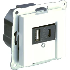 Gira System 55 Inbouw Contactdoos 1-Voudig USB A/C Polarwit