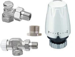 Heimeier Radiatoraansluitset Thermostatisch Haaks Verkeerd 1/2"