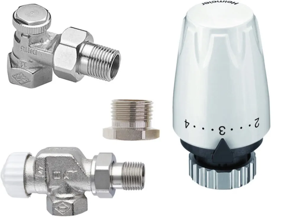 Heimeier Radiatoraansluitset Thermostatisch Haaks Verkeerd 1/2"