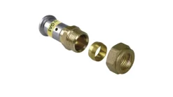 Henco gas pers Koppeling recht 26x22 mm knel