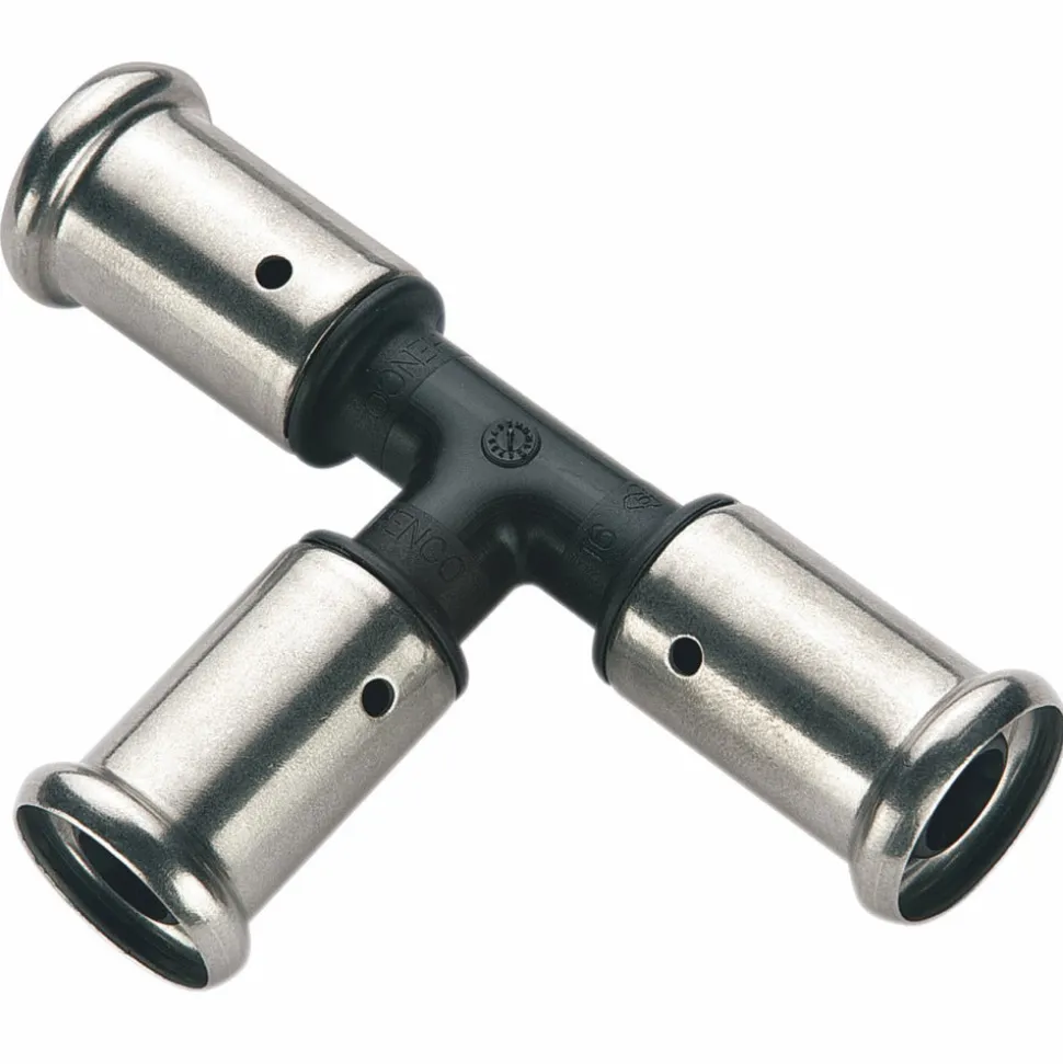 Henco pers T-stuk 16x16x16 mm kunststof, 2 stuks