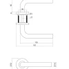 Intersteel Deurkruk Recht Basic Op Rond Geveerde Rozet diam. 53x9mm RVS Geborsteld