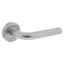 Intersteel Deurkruk Recht Basic Op Rond Geveerde Rozet diam. 53x9mm RVS Geborsteld