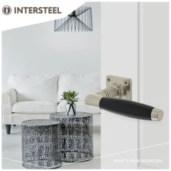 Intersteel Deurkruk Ton Basic Met Rozet 38x38x6mm Nikkel Mat Zwart