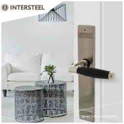 Intersteel Deurkruk Ton Basic Met schild Groef 235x43x5mm Blind Mat Nikkel/Ebbenhout