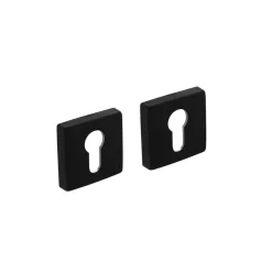 Intersteel Rozet Met Profielcilindergat 50x50x10mm + 7mm Nokken Zwart