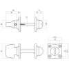 Intersteel Rozet Toilet-/Badkamersluiting 8mm Vierkant Basic Nikkel Mat